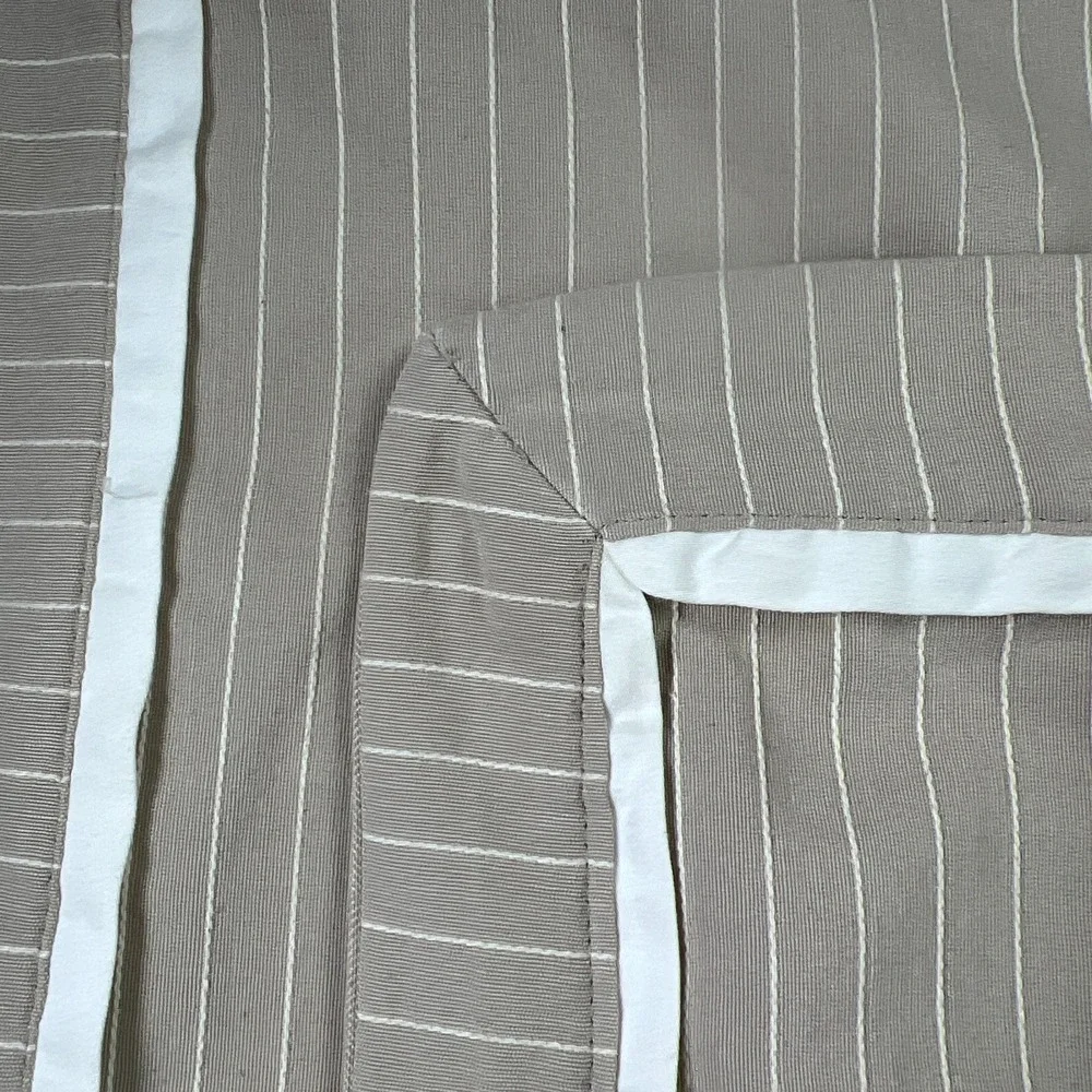 Set Of 2 Cremieux King Pillow Shams Beige White Striped Textured Bedding 20 X 36